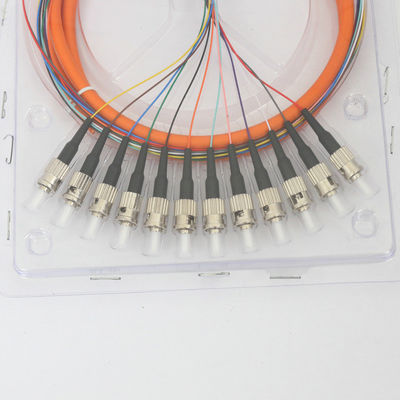 ST UPC 12 Core Bundled Fiber Pigtail Single Mode FC SC With Standard Plug